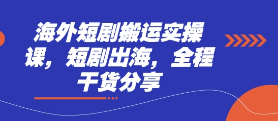 海外短剧搬运实操课，短剧出海，全程干货分享-AIPOD