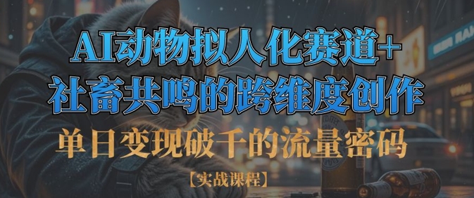 单日变现破千的流量密码，AI动物拟人化赛道+社畜共鸣的跨维度创作-AIPOD