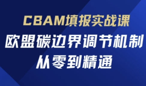 CBAM填报实战课，欧盟碳边界调节机制，从零到精通-AIPOD