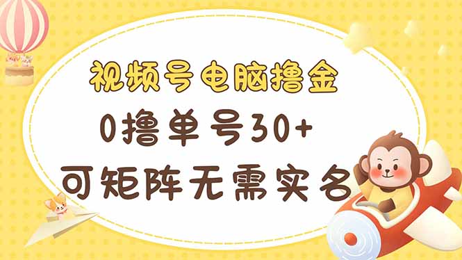（14220期）视频号电脑撸金 0撸单号30+ 可矩阵 无需实名多号多得-AIPOD