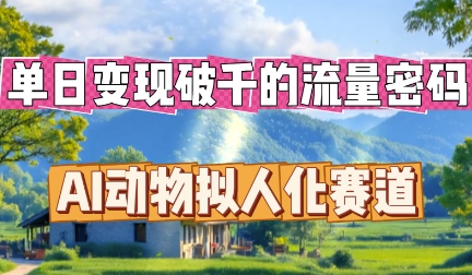 单日变现破k的流量密码，AI动物拟人化赛道-AIPOD