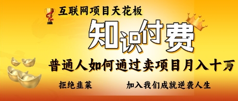 互联网项目天花板，知付付费项目，普通人如何通过卖项目月入十个，拒绝韭菜【揭秘】-AIPOD