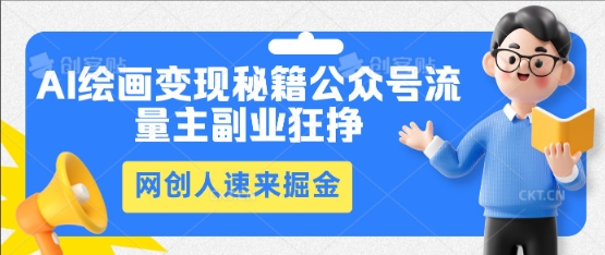 AI绘画变现秘籍：公众号流量主副业狂挣，网创人速来掘金-AIPOD