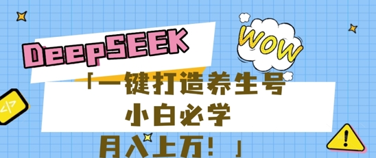 25年最新风口，用DeepSeek做养生号，小白必学，日入数张，一条作品涨粉1W+-AIPOD