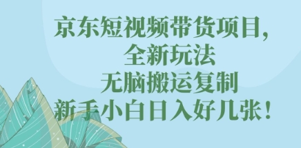 京东短视频带货项目，全新玩法，无脑搬运复制，新手小白日入好几张!-AIPOD