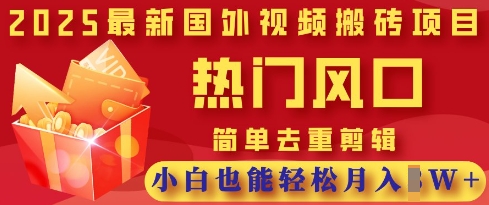 2025最新视频搬砖项目，热门风口，简单去重剪辑，小白也能轻松月入过W-AIPOD