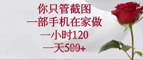 你只管截图，一部手机在家操作，一小时120.一天5张【揭秘】-AIPOD