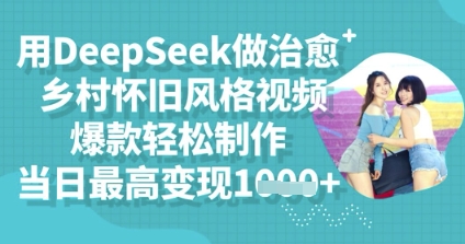 用DeepSeek做治愈乡村怀旧风格视频，爆款轻松制作，当日最高变现多张-AIPOD