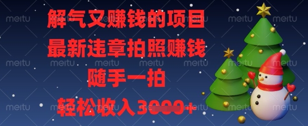 解气又挣钱的项目，最新违章拍照挣钱，随手一拍，轻松收入数张【揭秘】-AIPOD